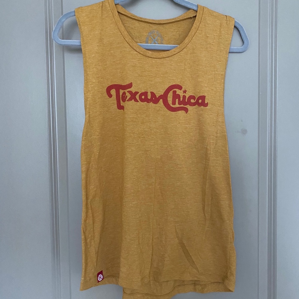 Texas Chica Topo Chico Logo Cutoff Tank